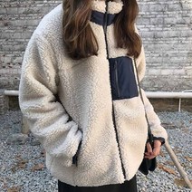요나걸 여성 코트 양털 폭신폭신 하프코트 짚업 스타일 기본 점퍼 캐주얼 겨울코트 여자코트
