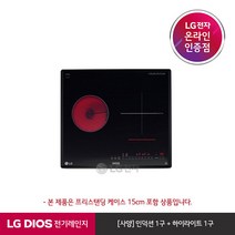 [LG][공식판매점] DIOS 하이브리드 전기레인지 블랙 BEH2GTA (프리스탠딩 케이스 15cm), 폐가전수거있음