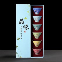 6개대 화이트 도자기에 나 멜 티 컵 세트 손으로 그린 세라믹 찻잔 구이 꽃 모자 쿵푸 차 그릇, 07 Set G