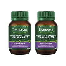 Thompsons 톰슨 아슈와간다 컴플렉스 스트레스 수면건강 Ashwagandha Complex Stress Sleep 60정, 2개