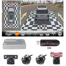 어라운드뷰 후방 사이드 카메라 1080P 어라운드 뷰 360 도 버드 3D 소니 307 WDR 카메라 아우디 A6 2012, 03 360 32G USB
