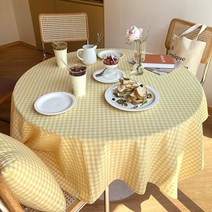 데일리 체크 방수 식탁보 테이블보 9colors-원형 사각 2인 4인 6인 빈티지체크 캠핑테이블보 홈카페 집들이 파티, 2인 120X120cm, 07.레드