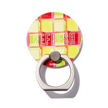 억스X하이루프 NEW 아이링팝 핸드폰 스마트링 무선충전 휴대폰 스마트 톡 핑거 그립 홀더 거치대, 체크, (체크)라임오렌지