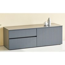 오피스텔 모던 템바보드 낮은서랍 거실장(180cm 3색) 유럽풍 얇은 티비장, 01.1800낮은_서랍좌측, 03.오크