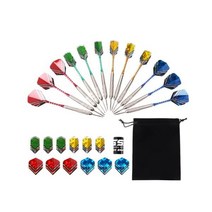 GSE 1824그램 스틸 팁 다트 12개 전문 금속 세트 추가 플라이트가 포함된 다트판, 24 Grams/12-Pack