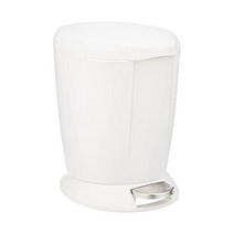 심플휴먼 소형 원형 욕실 계단 쓰레기통 6리터 화이트, White Plastic, Trash can