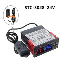 디지털온도계 어항온도계 휴대용디지털온도계 기상청 듀얼 디지털 온도 습도 제어 STC-3028 온도계 습도계 인큐베이터 컨트롤러 AC 220V DC 12V 24V, STC-3028 24V