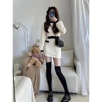 여자 가을 겨울 도톰 니트 미니 투피스 하이틴룩