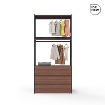 아이데뉴 터치 드레스룸 키즈장 100cm 3단서랍 (단독형), 월넛블랙콤비