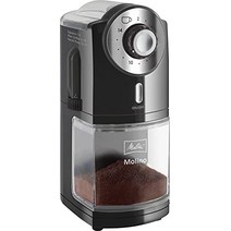 Melitta 1019-02 Molino 커피 그라인더 전기 디스크 그라인더 블랙, 빨간색