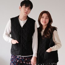 더봉 남녀사이즈 방한 기모 무지 누빔조끼/김장조끼/할머니조끼