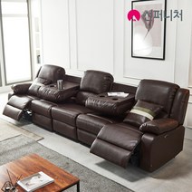 썬퍼니처 전동 리클라이너 소파 3인용 4인용 6인용 독립스프링 오리털 USB 에어레더/PU 방문설치, 7108_6인용_다크브라운