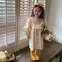 호랑이부부 여아 자수원피스