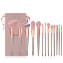 화장 브러쉬 붓 13 pcs 메이크업 브러쉬 세트 소프트 컨실러 아이 섀도우 파운데이션 블러쉬 립 브러쉬, 가방이있는 13pcs 핑크