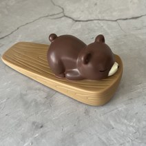 귀여운 캐릭터 인형 도어스토퍼 방문스토퍼 문닫힘방지, 잠자는곰돌이, 1개