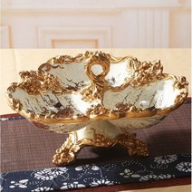 Gold line 북유럽 빈티지 엔틱 예쁜 골드라인 꽃무늬 디저트 접시 그릇 3종, C