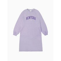 [아키클래식]귀엽고 여성스러운 루즈핏 NEWYORK 로고 원피스 라벤더