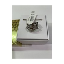 Michael Kors Criss-Cross Silver Tone Stainless Steel Ring Size 6-6 1/2