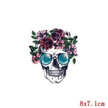 옷에 붙이는 스티커 열전사 캐릭터 와펜 장미 해골 아플리케 철 전사 패치 의류 diy, th1867