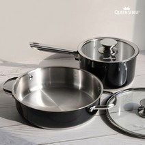 블랙 스테인리스 냄비 양수 세트 신혼 가스렌지 혼수 인덕션 코팅 1인가구 세라믹, 퀸센스알토IH냄비(편수18cm)