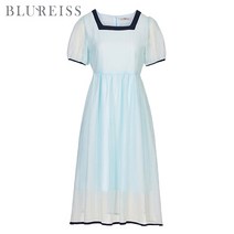 [블루레이스] 스퀘어넥배색플레어원피스_B2M1OP3901