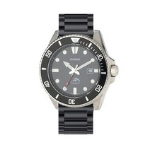 카시오 아날로그 다이버 시계 손목 우레탄 MDV106-1AV, 블랙 강철 스트립, 1개