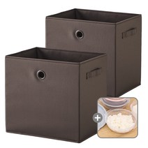 한샘 샘 폴리 수납바스켓 2P 수납박스 정리 (10종/택1, 04.샘폴리바스켓(대)브라운 2개+가쯔