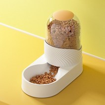 펫토이 자동 급식기 페토이 고양이 자율 급식 대형견 사료 급여기 반자동 배식기 애견 공급기 개 피더 플라스틱 물병 그릇 먹이 및 마시는 디스펜서 애완 동물 제기 스탠드 접시, 화이트 피더 3.5l