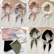 Genpezer 무드 여성 여자 스카프 실크 봄 가을 겨울 보온 쁘띠 린넨 면 레이스