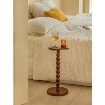 미니원형테이블 창가 티테이블 틈새 이동식 보조 엔틱, 월넛색상애쉬우드단면