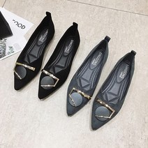 요나걸 여성 구두 플랫슈즈 단화 로퍼 독특한 버클 장식 스틸레토 굽낮은신발 개성있는 디자인 스웨이드 정장구두 봄 가을 여자플랫슈즈