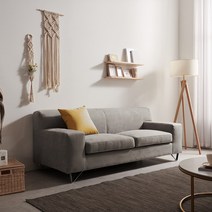 보니애가구 에코 아쿠아텍스 클린 3인용 패브릭 소파, 파인그레이