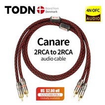 canare 1 pair rca 오디오 케이블 2 rca to 2 rca 상호 연결 케이블 hifi 스테레오 4n ofc male to male for amplifier dac t, 1m