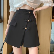 셀럽당 언밸런스 와이드 팬츠 스커트 여름 얇은 캐주얼 반바지