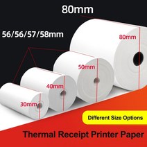 감열지 58mm 80mm 종이 영수증 프린터 pos 영수증 프린터, 57x30 8롤