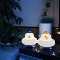 락톡마켓 귀여운 병아리 LED 무드등 2종 침실 수면 수유등, 파란모자병아리