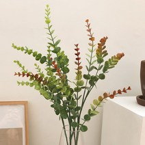 부카즈 롱 유칼립투스 - 조화 폴리안 나뭇잎 유카리 풀 플랜테리어 인조 나무 인테리어 소품, 그린