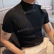 Makone 상표등록 남자반목니트 남성의류 스웨터 조남 이너니트 반폴라 겨울 가을 후한 돈 슬림 반팔티