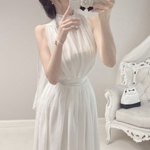 디테 스카프 블라우스 + 롱 스커트 세트 봄 여름 하객 맥시 원피스 드레스 투피스