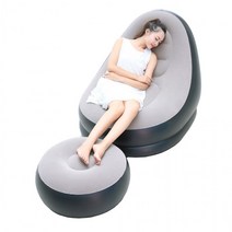 에어소파 빈백 원룸 쇼파 캠핑용 1인용쇼파(펌프포함), 에어쇼파+발펌프/베이지