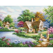 아늑한 오두막 (캔버스) 보석십자수 40x50, 단품