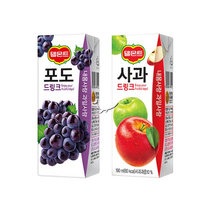 델몬트 드링크팩 2종 190ml 포도 5팩+사과 5팩 총10팩