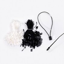 Kimspp 상표 택끈 흑백 실고리 택고리(약100개) 라벨끈 화살촉 택핀, 검정