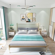 북유럽 철공예 침대 현대 심플 공주 엔틱 조립식 diy 철제 침대 프레임, 1350mm*2000mm 옵션12