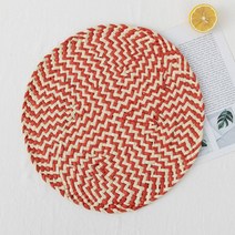 핸드메이드 종이 짜임 태슬 매트 홈 교실 인테리어 매트, 38cm, 도톰 레드