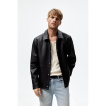 ZARA 자라 남성 가죽 라이더 트러커 봄버 바이커 바이크 야상 페이크 레더