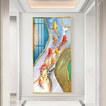 HZJL 3D 다이아몬드 황금 물고기 대형 보석십사수 라운드 큐빅 DIY세트 집순이 집돌이 취미 태교십자수200010711, 40x60