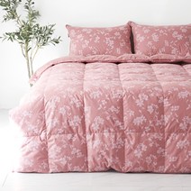 라뽐므 리플라워 사계절용 구스이불 세트, 드라이로즈(이불), 애쉬그레이(토퍼, 베개커버), 구스이불+토퍼+베개커버 세트