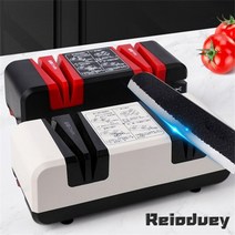Reioduey 전동 칼갈이 주방용 60W 원터치 동작 강력 모터 샤프너, 검정색, 검정색