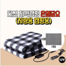 더쎈 차박캠핑 온열담요 12V, 블랙체크, 1개